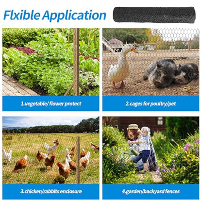 60'' x 150' Black Chicken Wire Mesh Fence