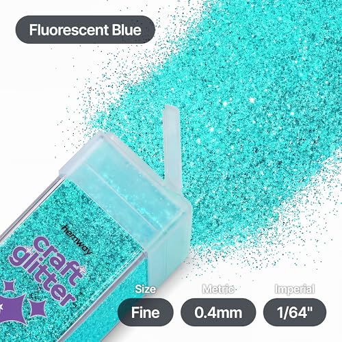 Craft Glitter Shaker Fluorescent Blue 130g Fine (4.6 Ounce)