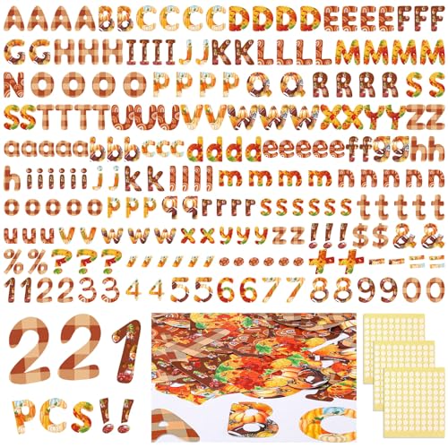 221 Pcs Fall Bulletin Board Letters Decoration for Back to School (221 Count)