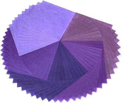 50 Sheets 6 x 6 Inches Natural Fiber Mulberry paper Sheets Square Origami Paper Arts Folding Craft, Decoration Paper, Square Folding Paper for DIY Crafts (Lavender Tone, 6x6 Inch) - Crafty Corner