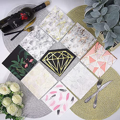 80 Pack Napkins Disposable Paper Towel Cocktail Dinner Party Decoration (80 Count)