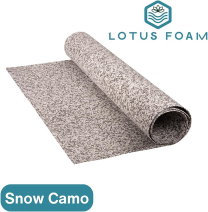 LotusFoam Large 3mm EVA Foam Sheet - 44"x 85" High Density Foam 130 kg/m3 for Cosplay, Costumes, Crafts, Flooring, Outdoor Use - 35 Colors (Snow Camo) - Snow Camo - Crafty Corner