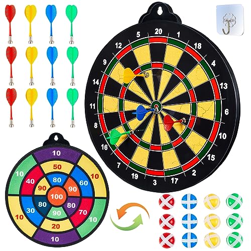 2in1 Magnetic Dart Board for Kids Adult (24 Count)