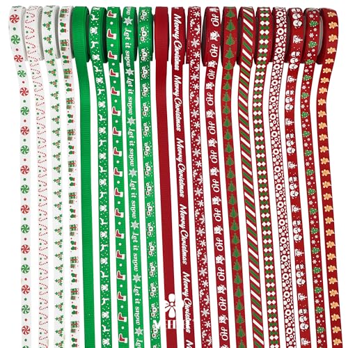 3 8 inch 100 Yards Assorted Christmas Ribbon (300 Foot)