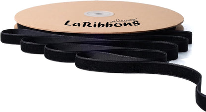 LaRibbons Thin Velvet Ribbon 3/8 Inch x 25 Yards, Black Velvet Ribbon for Christmas Tree, Gift Wrapping, Wreath Bow, Outdoor Decoration - Crafty Corner