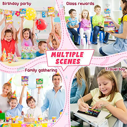 48 Pack Rainbow Scratch Notebook Art Party Favors for Kids (48 Count)