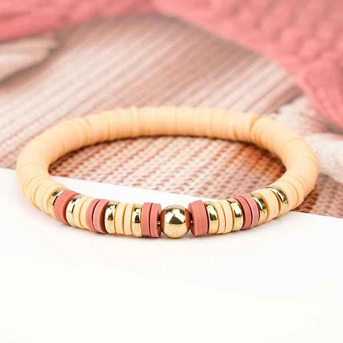 Gionlion 3000 Pcs Clay Beads for Bracelets, Bracelet Making kit Golden Beads for Jewelry Making, Charms Bracelet Kit DIY Arts and Crafts Birthday Easter Gifts
