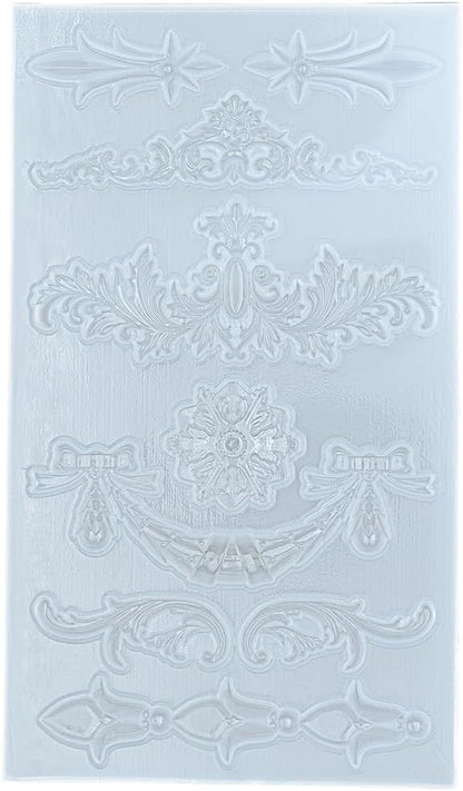 Silicone Mold for Polyclay Air Dry Clay Plaster Crafts Rococo Bow Swag