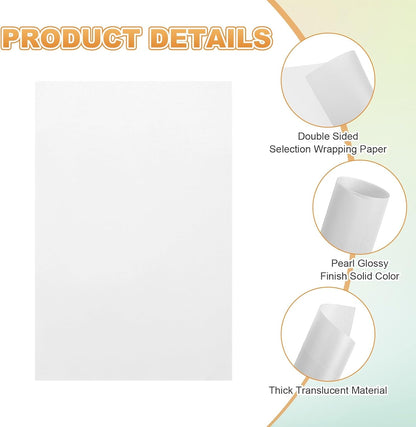 MECCANIXITY 100 Sheet Colored Vellum Paper 4" x 6", 100gsm Translucent Printable Vellum Sheets for Printing Wedding Invitations Inkjet Laser Printer, White
