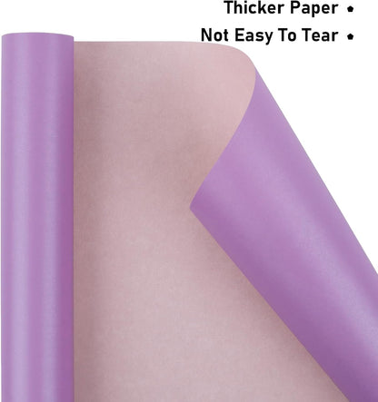 NESCCI Light Purple Matte Wrapping Paper,Solid Color Pearly-Lustre Paper,Gift Wrapping Paper,Perfect for Wedding,Valentine's Day,Birthday, Christmas,Baby Shower,DIY Bouquet (17 Inches X 32.8 Feet)