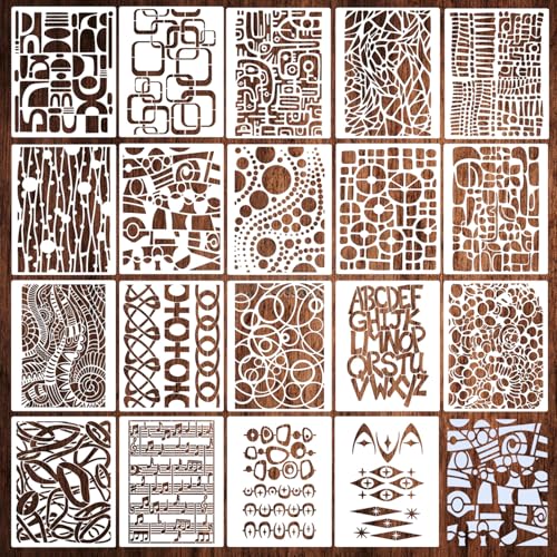 Stencils for Crafts Reusable Texture Stencils 10"x8" (19 Count)