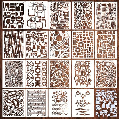 Stencils for Crafts Reusable Texture Stencils 10"x8" (19 Count)