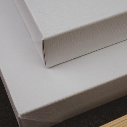 PHOENIX 24x24 Inch Museum Canvas - 2 3/8 Inch Thick Porfile Deep Large Stretched Canvas for Painting 1 Pack 100% Cotton 11 Oz. Gesso Primed White Blank Professional Canvas Oil & Acrylic Paints