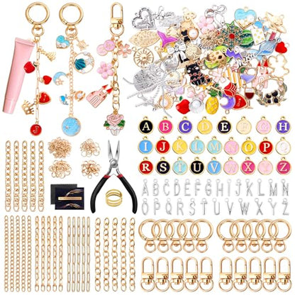 325PCS Charms Lip Gloss Keychain Making Kit