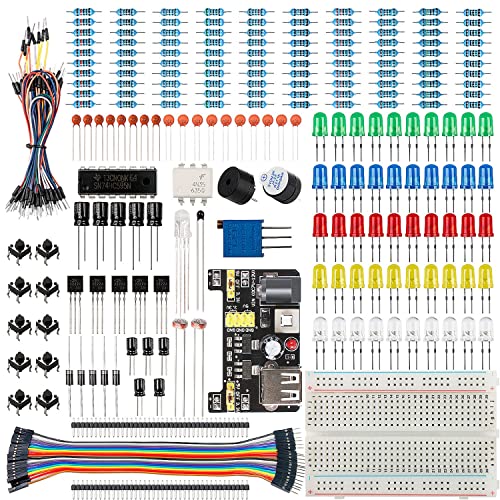 298 Pieces Electronics Starter Kit with Breadboard for Arduino (176 Count)