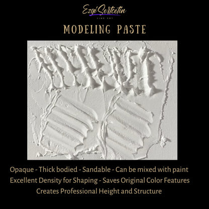 Premium Modeling Paste | Molding Paste | 8 oz | Lightweight Product | Ideal for Artwork and DIY | Perfect Density | by Ezgi Sertcetin