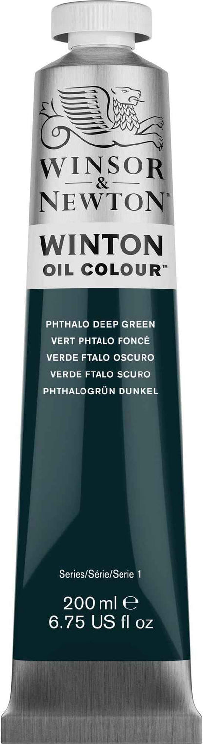 Winsor & Newton Winton Oil Color, 200ml (6.75-oz) Tube, Phthalo Deep Green