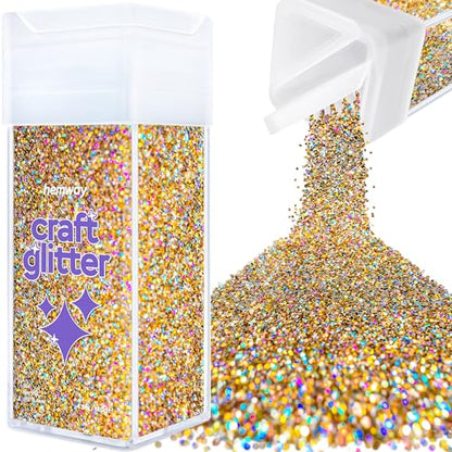 Craft Glitter Shaker Gold Silver Holographic 130g Fine (4.5 Ounce)