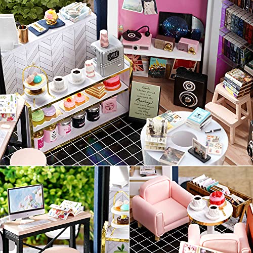 DIY Miniature Dollhouse Kit with Furniture Plus Dust Proof for Teens Adults