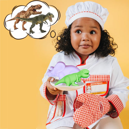 2 Pack 3D Ancient Dinosaur Silicone Molds 8 Cavity Dinosaur Themed Baking Mould Tray DIY Baking Tool for Chocolate Cake Dessert Candy Mousse Pastry Handmade Soap Cupcake Topper
