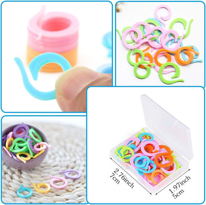 Lokunn 40Pcs Stitch Markers for Crocheting, Crochet Stitch Markers Ring, Multicolor Knitting Stitch Markers for Knitting and Crocheting, Small and Large Locking Markers