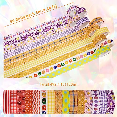 50 Rolls Washi Tape Set (50 Count)