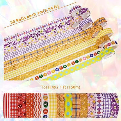 50 Rolls Washi Tape Set (50 Count)