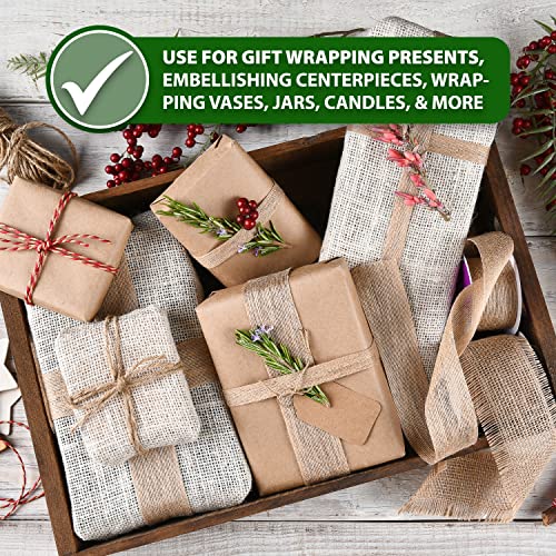 2 Inch Wide Yellow Burlap Ribbon for Crafts (60 Foot)