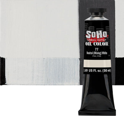 Soho Urban Artist Oil Paint - Neutral White (Mixing), 50 ml Tube - Best Valued Oil Colors for Painting, Excellent Pigment Load