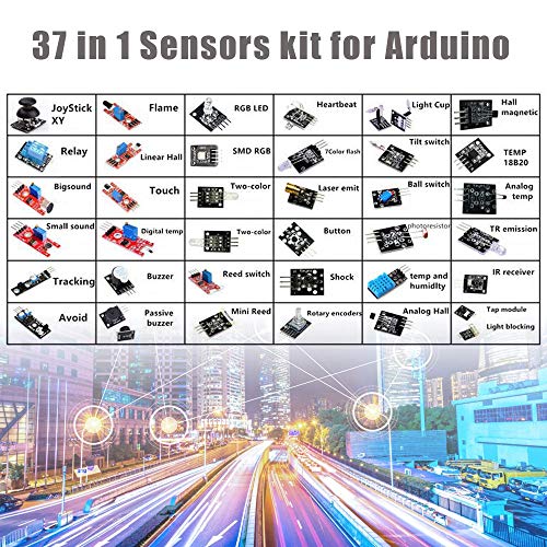 37 Set Sensor Assortment Kit 37 in 1 Sensor Module Starter Kit for Arduino MCU Educ