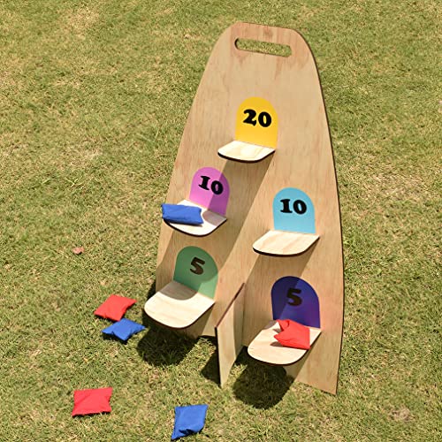 Vertical Cornhole Game with 8pcs Bags Wood Bean Bag Toss Games for Kids and Adults Outdoor & Indoor Use
