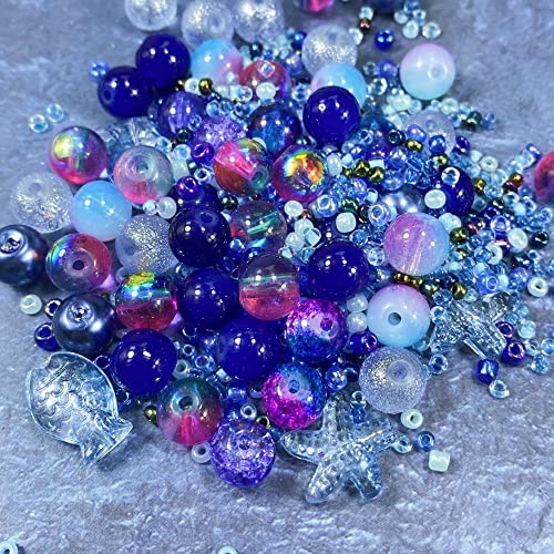 Assorted Glass Resin Beads Multi Size Colors Smooth Cracked Gravel Millet Spacer Beads for Bracelets Necklace Earring DIY Jewelry Making Craft