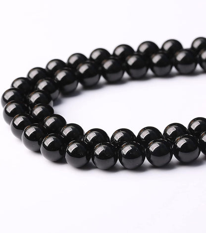 90pcs 4mm AAAA Natural Black Tourmaline Gemstone Beads Round Loose Beads for Jewelry Making DIY Bracelet Necklace(Black Tourmaline, 4mm)