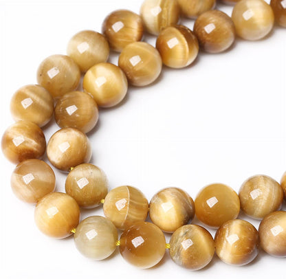 90PCS 8mm AAA Natural Tiger Eye Stone Beads Gemstone Round Spacer Loose Beads for Jewelry Making DIY Bracelet,Necklace, Earrings 2 Strand 32"