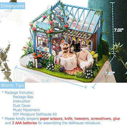 DIY Miniature Dollhouse Kit with Furniture Plus Dust Proof & Music Movement