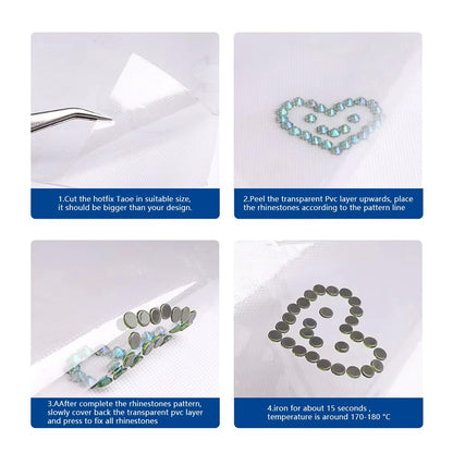 Blinginbox Hotfix Tape,Hot Fix Rhinestones Transfer Film Paper Iron on Rhinestones Transfer Paper.(10ft*9.5in)