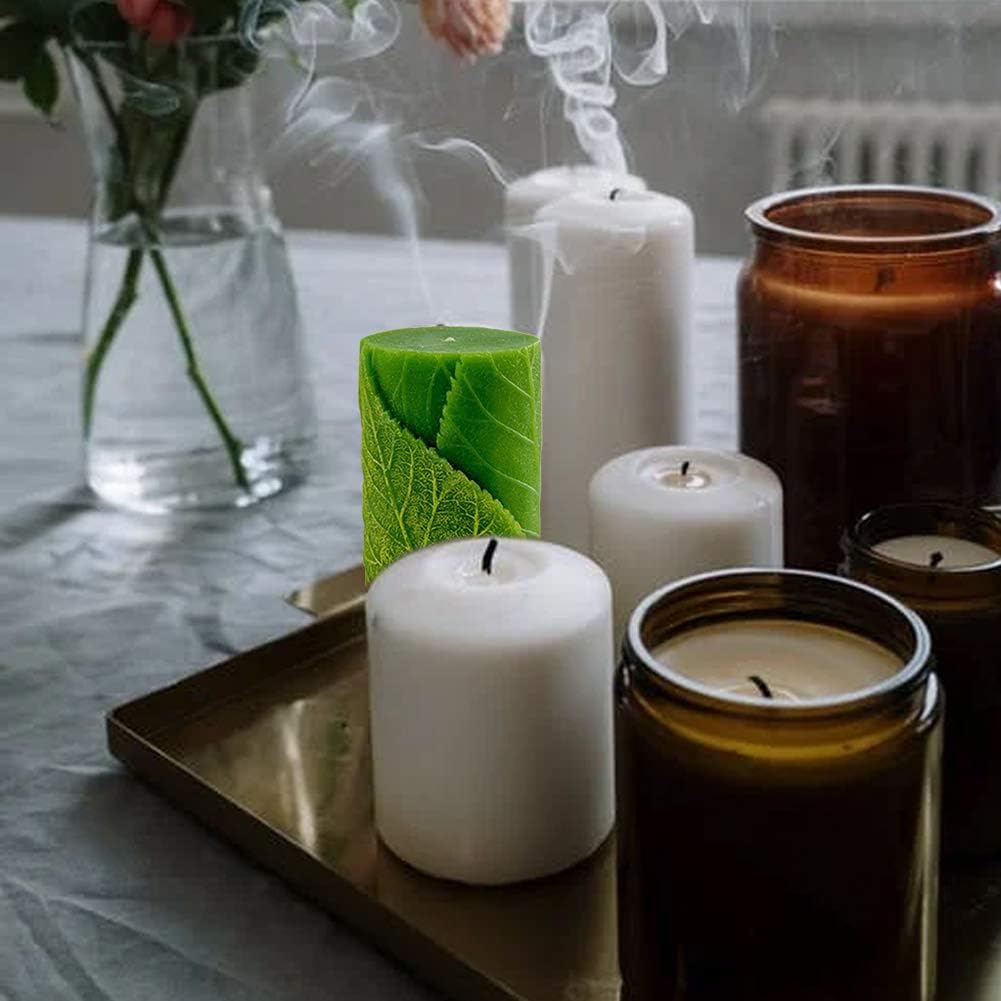 Tree Leaf Candle Mold Silicone Clay Soap Mould for Making Soy Wax Beeswax Candles Handmade Art Craft Fondant Cake Decor
