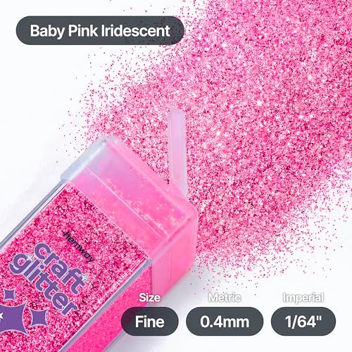 Craft Glitter Shaker Baby Pink Iridescent 110g Fine (4.6 Ounce)