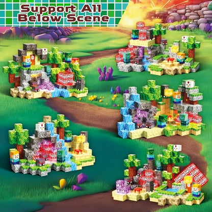 200 PCS Magnetic Blocks with Light Up Blocks