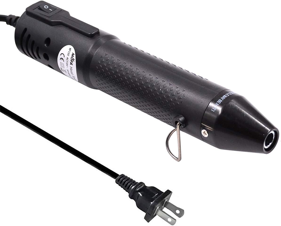 mofa Embossing Heat Pen,Mini Heat Gun,Hot Air Pen Tools Shrink Pen with Stand For DIY Embossing And Drying Paint Multi-Purpose Electric Heating Nozzle 150W 110V (Black,Black) - Crafty Corner