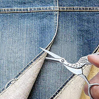 6PCS Vintage Stork Shape Sewing Scissors Stainless Steel Scissors (2 Count)