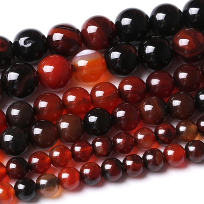 90PCS 4MM Red Persian Agate Natural Gemstone Round Stone Beads for Jewelry Making DIY Energy Stone Healing Power Bracelet 15"