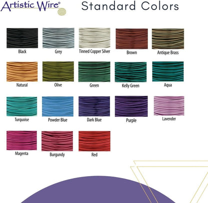 Artistic Wire, 20 Gauge Tarnish Resistant Colored Copper Craft Wire, Olive, 15 yd