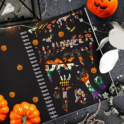 16 Rolls Halloween Washi Tape Holiday Masking Tape Stickers Glod Foil Decorative Tape for Scrapbook Journal DIY Craft Gift Wrapping（Halloween (157 Foot)