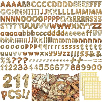221 Pcs World Map Bulletin Board Letters for Classroom Wall (225 Count)