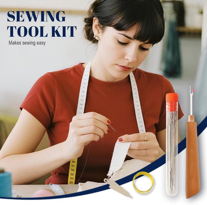 34PCS Sewing Tool Set, 2026 New Big Eye Steel Sewing Needles Kit, Stainless Steel Needles for Hand Sewing Kit, Portable DIY Hand Made Craft Set for Handcraft Lovers (34 Pcs)