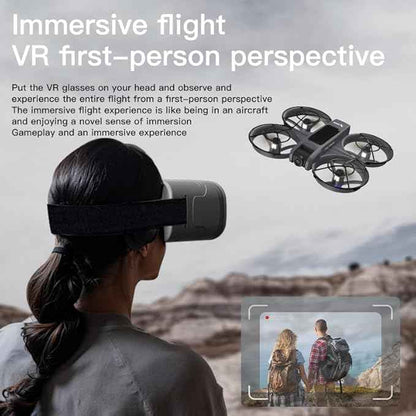FPV Drone with VR Glasses,Optical Flow Alt Hold Drones with Camera for Adults 4k,Brushless Motor,Dual Camera Switch, Speed Adjust, 3D Flip - 13 Min Flight for Beginners Player-to-Pilot,2 Batteries
