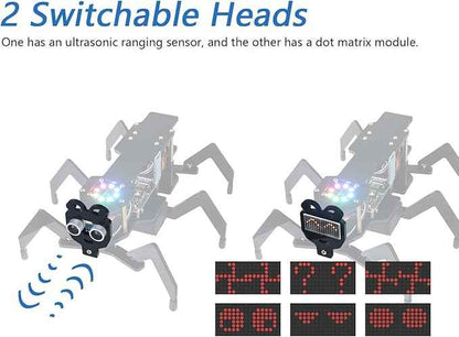 Freenove Robot Ant Kit (Compatible with Arduino IDE), Dot Matrix Expressions, Obstacle Avoidance, Wireless Control App, Ultrasonic Sensor Servo