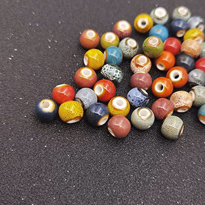 180 Pieces Porcelain Beads Chinese Round Ceramic Beads 8mm (180 Count)