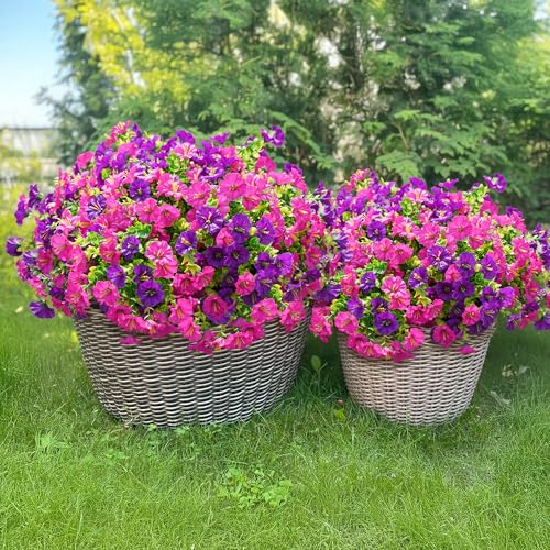 Artificial Flowers Fake Plants for Outdoors Decoration (12 Count)